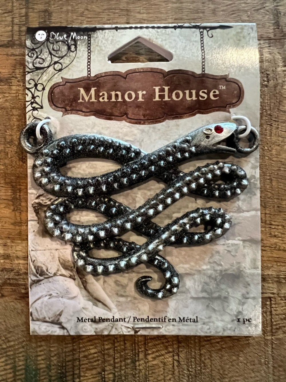 BUNDLE ONLY Silvertone Snake Pendant Manor House Textured Rhinestone Eye NWT